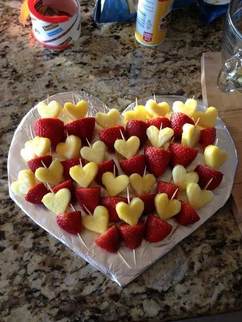 50+ Adorable Heart Shaped Food Ideas for Valentines Day - HubPages Fruit Tray Ideas, Construction Birthday Party Food, Heart Shaped Food, Wedding Appetizers, Fruit Skewers, Fruit Kabobs, Tray Ideas, Birthday Party Food, Valentines Food