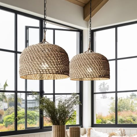 Woven Light Fixture, Rope Light Fixture, Wicker Lampshade, Hanging Lampshade, Rattan Light, Rope Chandelier, Rattan Light Fixture, Retro Pendant Lights, Rattan Chandelier