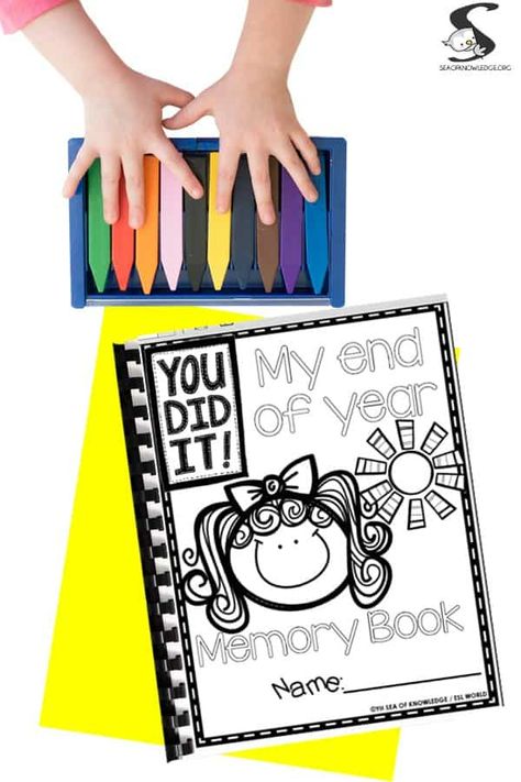 Keepsake End of Year Memory Book for Preschool and Kindergarten Tk Memory Book, End Of The Year Books For Preschoolers, Prek Memory Book Free Printable, Preschool Memory Book Ideas, Prek Memory Book, Kindergarten Memory Book, Toddler Memory Book, Preschool Memory Book, Memory Book Diy