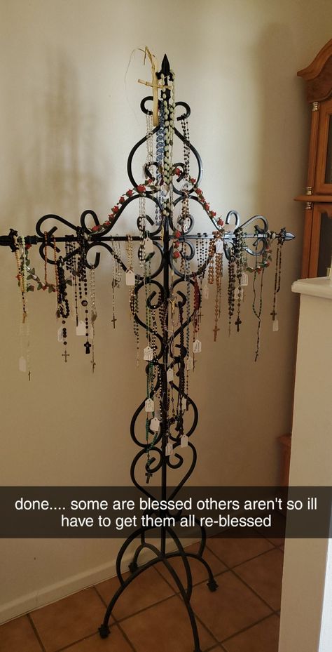 How To Display Rosaries, Rosary Holder Wall Diy, Rosary Display Ideas, Rosary Collection Display, Display Rosaries, Rosary Holder Wall, Rosary Display, Rosary Holder, Antique Crucifix Rosary As Gift