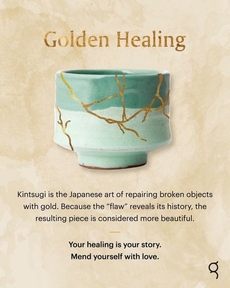 Glo on Instagram: “Much more than a method of repair, Kintsugi is the art of embracing wounds and imperfections; of recognizing that in the process of healing…” Kintsugi Philosophy, Kintsugi Art, Vie Motivation, Simple Acrylic Paintings, Art Japonais, Sumi E, Art Therapy, Wabi Sabi, Beautiful Words