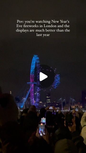 Aytan Abbasli |UK Travel on Instagram: "Pov: you’re watching New Year’s Eve fireworks in London and the displays are much better than the last year . . . #london #newyear #firework #fireworks💥 #londoncity #londonlove #londonblogger #londonbloggers #fyp #londoneye" Fireworks In London, London Fireworks, New Years Eve Fireworks, London Love, London Eye, New Year’s Eve, Uk Travel, London City, New Years Eve