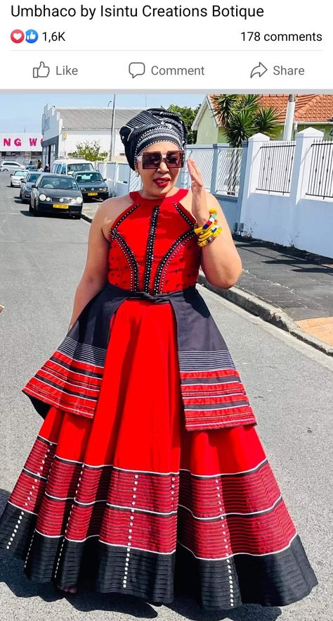 Xhosa Wedding Guest Outfit, Maxhosa Africa Outfits, Imibhaco Yesixhosa, African Traditional Dresses Xhosa, Xhosa Skirt, Umbhaco Xhosa Designs, African Attire Patterns, Xhosa Attire For Ladies, Modern Xhosa Attire