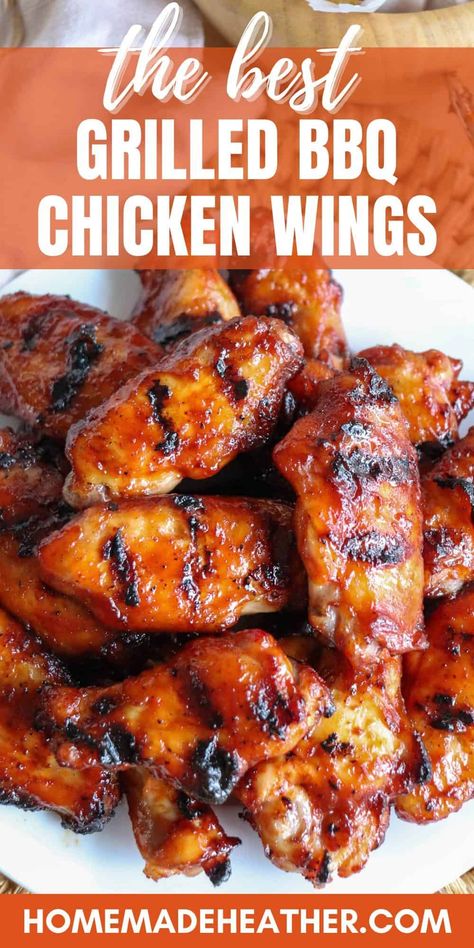 Bbq Chicken Wings Grilled, Grilled Wings Recipe, Wings Recipe Grilled, Chicken Wings Grilled, Wings Grilled, Bbq Grilled Chicken Recipes, Bbq Wings Recipe, Grilled Chicken Wings Recipe, Honey Bbq Chicken Wings