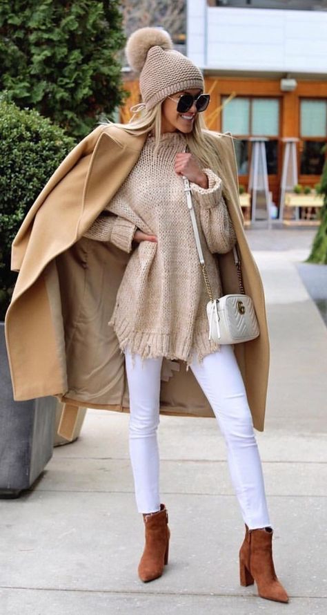 Winter Outfits Beige, Outfits Beige, Popular Fall Outfits, Classy Fall Outfits, Outfits To Try, Outfits To Copy, Jeans Brown, Cozy Winter Outfits, Winter Outfit Inspiration