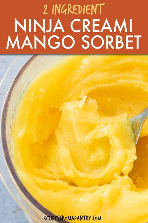 Ninja Creami Mango, Ninja Creami Sorbet, Healthy Nice Cream, Mango Sorbet Recipe, Ninja Ice Cream Recipe, Sherbet Recipes, Easy Potluck, Sorbet Recipe, Nice Cream Recipe