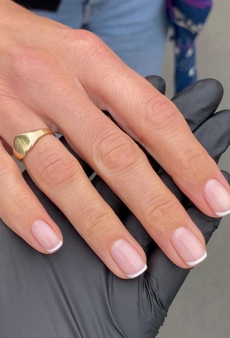 Follow @GlowGuide For More! Check more at https://beautyfashionideas.com/bridal/follow-glowguide-for-more/ White Short Nails French Tip, This French Tip Nails, French Tip Vs American Tip Nails, French Classic Nails, Classic Short Nail Designs, Extra Short Nails French Tip, French Nails In Short Nails, Elegant Nails Classy French Tips Short, French Nail Manicure