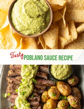 Creamy Poblano Sauce Recipe, Marinade For Grilled Chicken, Poblano Cream Sauce, Mexican Grilled Chicken, Poblano Peppers Recipes, Poblano Sauce, Cream Sauce Recipe, Ground Turkey Tacos, Shredded Chicken Tacos