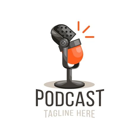 Podcasts Ideas, Microphone Logo Design, Podcast Logo Ideas, Logo Microphone, Mic Logo, Microphone Logo, Radio Icon, News Logo, Flat Logo Design