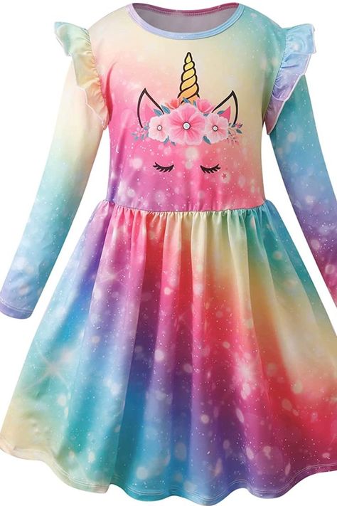 This unicorn dress makes a great addition to any Spring waredrobe!! Unicorn Clothes, Clothes Amazon, Daily Dress, Big Kid, Girls Dress, Girls Clothing, Clothes, Design