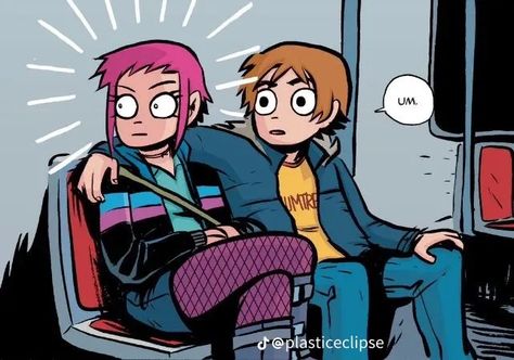 Ramona Flowers And Scott Pilgrim Comic, Scott And Ramona Comic, Ramona Flowers And Scott Pilgrim, Ramona And Scott, Scott Pilgrim Scott, Scott And Ramona, Starry Cat, Bryan Lee O Malley, Scott Pilgrim Comic