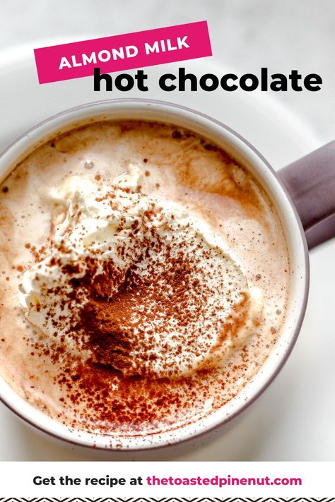 Almond Milk Hot Chocolate, Chocolate Almond Milk, Flakey Salt, Best Chocolate Desserts, Keto Drinks, Frozen Hot Chocolate, Cozy Drinks, Pie Crumble, Pine Nut