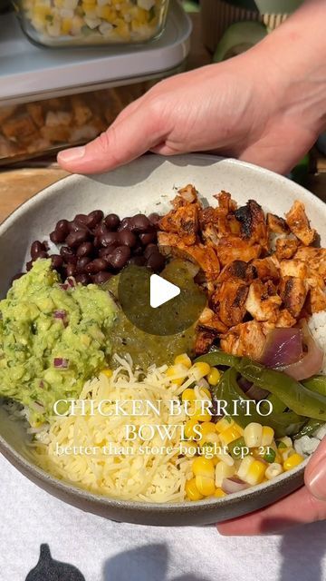 Lexi Harrison & Beth Sinclair on Instagram: "Chicken Burrito Bowls for episode 21 of Better Than Store-Bought! 🌯🥣 #ad   Comment ‘RECIPE’ and I’ll send the recipe straight to your DMs! 💌  You can make your favorite burrito bowls at home that taste just as good (maybe even better!) as the store-bought chain we all know and love 😉   We like to meal prep all of the components and store them separately in our @zwilling_usa Fresh & Save vacuum seal containers! That way, you can customize your bowl and heat up individual components for a super quick meal.   If you’ve been following us for a while, you know how much we love Zwilling Fresh & Save vacuum seal containers for meal prep & food storage! They keep food fresh for up to 5x longer, which is great for reducing food waste. The containers Chicken Burrito Bowl Meal Prep, Health Bowls, Burrito Bowl Meal Prep, Bowl Meal Prep, Burrito Bowl Recipe, Chicken Burrito Bowls, Crowded Kitchen, Fajita Vegetables, Burrito Bowls Recipe