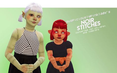 @suspiciouslypinklady‘s Noir Stitches requested by anon  Converted for toddlers and children  Custom thumbnail, disabled for random & color tagged  Original creator’s tou applies!   Tagged as facepaint! Ts4 Skin Details, Ts4 Skin, Skin Details, Sims 4 Game, Facepaint, Color Tag, Sims 4 Cc, Face Painting, Old And New