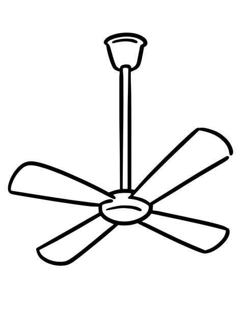 Fan - Lol Coloring Pages Fan Clipart, Ceiling Fan Drawing, Celing Fan, Phonics For Kids, Art Kits For Kids, Fan Drawing, Cut Out Shapes, Leather Cuts, Clipart Black And White