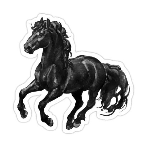 Horse Art Ideas, Horse Stickers, Best Poetry Books, Horse Sketch, Happy Stickers, Horse Diy, Friesian Horse, Black Stickers