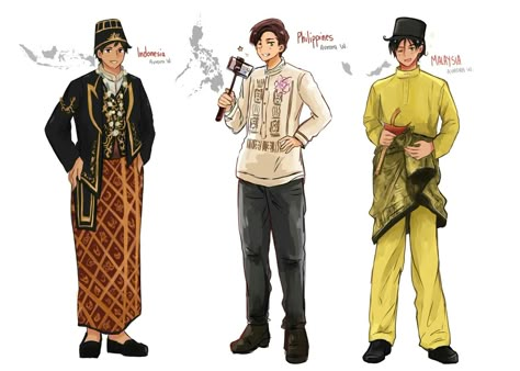 Indonesian Fashion Traditional, Indonesian Character Design, History Infographic, Filipino Fashion, Filipino Art, Philippines Culture, Hetalia Characters, Indonesian Art, Filipino Culture