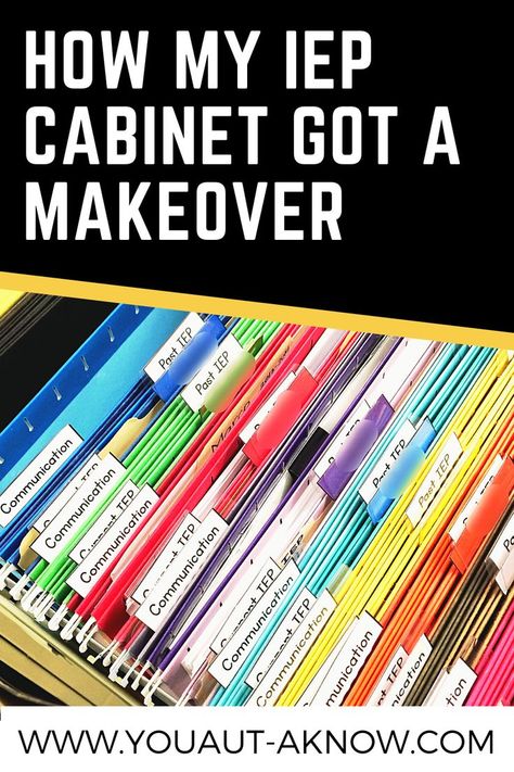 Is your classroom and IEP system a disaster? Check out this IEP organization makeover idea and learn how to organize your stack of IEP documents with these special education organization strategies. Easily implement this in your special education classroom today. Elementary Special Education Classroom Setup, Inclusion Teacher, Special Education Classroom Setup, Iep Organization, Special Education Organization, Resource Room Teacher, Middle School Special Education, Homeschool Preschool Curriculum, Sped Classroom