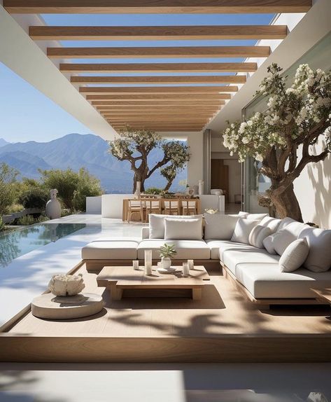 Modern Tropical House, Luxury Beach House, Casa Vintage, Casa Exterior, Mediterranean Home, Dream House Exterior, Luxury Sofa, Villa Design, Cozy Room