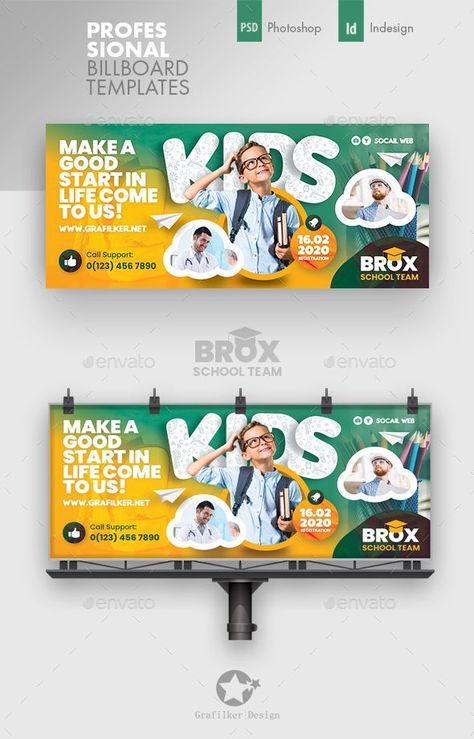 Kids School Billboard Templates, #Templates, #advertisement, #Billboard, #School, #Kids, #ad Banner School Design, School Billboard Design, Billboard Design Inspiration, School Banner Design Ideas, School Banner Design, Kids Poster Design, School Poster Design, School Graphic Design, Billboard Template