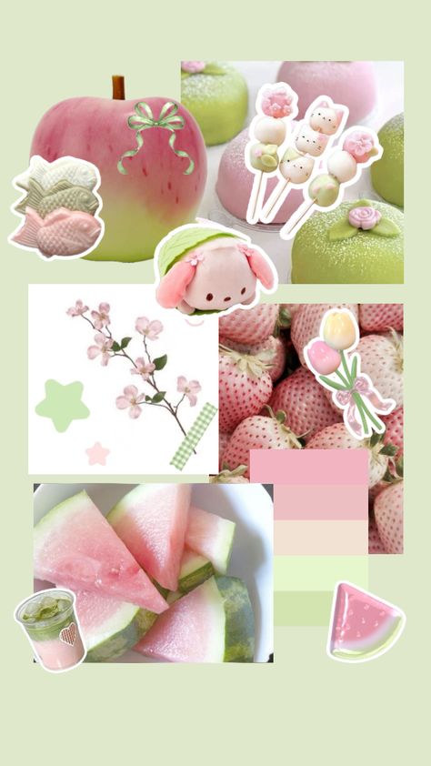 Pastel pink and green🍡 #pinkandgreen #pastel #pastelgreen #pastelpink #pink #green #pastelpinkamdgreen Pink And Green Wallpaper, Pink Pfp, Wall Collage Decor, Retro Wallpaper Iphone, Minimalist Wallpaper, Retro Wallpaper, Instagram Photo Inspiration, Pastel Wallpaper, Cat Wallpaper