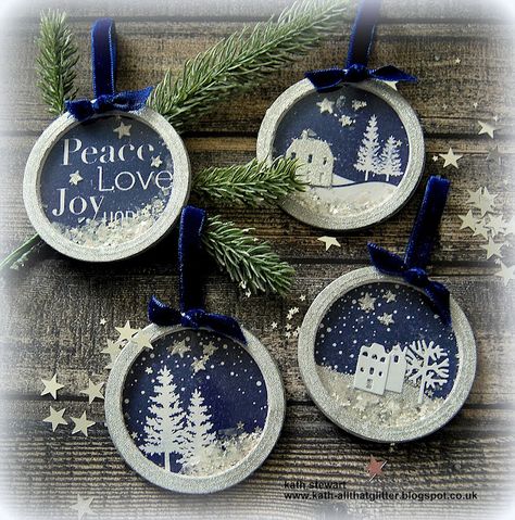 All Will Be Well, Ornament Tags, Idee Cricut, Globe Ornament, Paper Ornaments, Stampin Up Christmas, 3d Christmas, Shaker Cards, Glitter Cards