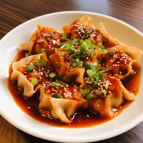 Savor the Heat: Homemade Vegan Sichuan Spicy Wontons in Chili Sauce Recipe - Tasty Tango Chili Wontons, Spicy Wontons, Chili Sauce Recipe, Wonton Recipes, Dumpling Wrappers, Vegan Beans, Extra Firm Tofu, Wontons, Bean Curd