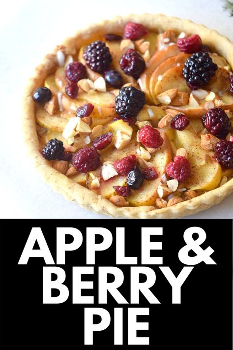 Apple And Berry Pie, Apple Berry Pie, Berry Pie Recipe, Apple Berry, Apple Blueberry, Recipe For Fall, Fall Dinners, Berry Pie, Holiday Dessert