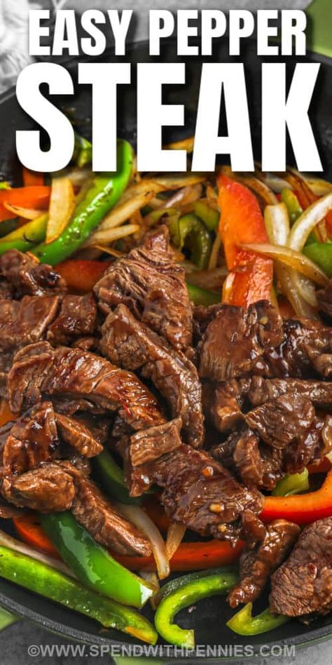 Round Steak With Peppers And Onions, Ideas For Sirloin Steak, Steak Onions And Peppers Easy Recipes, Pepper Steak With Round Steak, Peppered Steak And Rice, Pepper Steak Marinade Recipes, Top Sirloin Recipes Easy, Crockpot Recipes With Sirloin Steak, Tender Pepper Steak Recipe