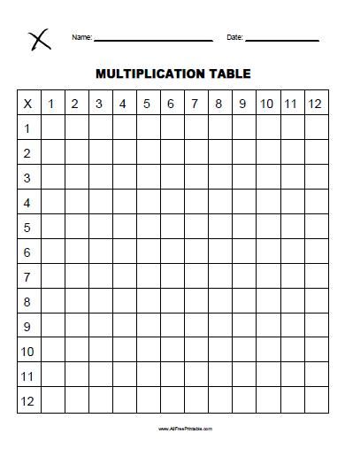 a blank multiplication tables 1 12 print | Free Printable Blank Multiplication Table Blank Multiplication Chart, Multiplication Table Printable, Multiplication Chart Printable, Multiplication Grid, Times Tables Worksheets, Printable Multiplication Worksheets, Multiplication Activities, Table Template, Teaching Multiplication