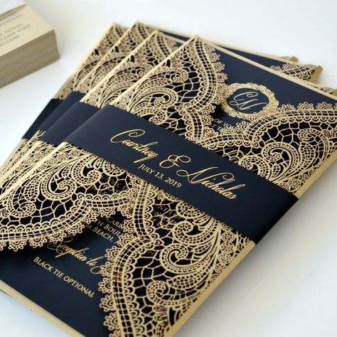 Lace Invitations, Unique Wedding Cards, Lace Inspiration, Creative Wedding Invitations, Black Wedding Invitations, Acrylic Wedding Invitations, Lace Wedding Invitations, Paper Lace, Laser Cut Wedding