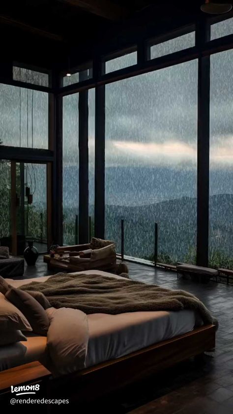 Rainy Days 💨🌨⛈♥️ | Article posted by RenderedEscapes | Lemon8 Cozy Rainy Day, Natural Bedroom, Rainy Day Aesthetic, Luxury Bedroom Master, Cozy Place, House Room, Cozy Room, Bedroom Aesthetic, Aesthetic Bedroom