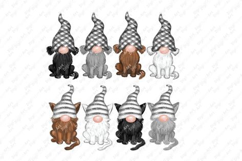 Gnome Dog, Dog Gnome, Cards Drawing, Angel Wings Png, Christmas Cards Drawing, Family Png, Black White Christmas, Dog Xmas, Holiday String Lights