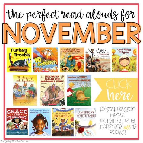 November Read Alouds, Cynthia Rylant, November Books, Great Books To Read, Read Alouds, Special Education Students, Book Blogger, Fall Ideas, Picture Books