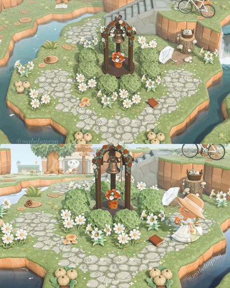 Mini Neighborhood Acnh, Acnh Entrance, Acnh Tips, Animale Crossing, Cottagecore Animals, Cottagecore Animal Crossing, Acnh Paths, Acnh Inspiration, Cozy Games