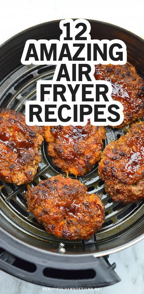 Best Air Fryer Dinner Meals, Top Airfryer Recipe, Meatless Air Fryer Recipes, Amazing Air Fryer Recipes, Ground Beef Recipes For Air Fryer, Air Fryer Dump Meals, Air Fryer Mini Meatloaf Recipe, Air Fryer Minced Beef Recipes, Air Fryer Recipes With Ground Beef