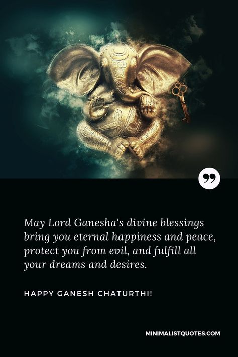 Ganpati Chaturthi Wishes, Ganesha Quotes Wisdom, Ganesh Chaturthi Quotes, Happy Wedding Anniversary Quotes, Divine Quotes, Insta Caption, God Pics, Happiness And Peace, Wedding Anniversary Quotes