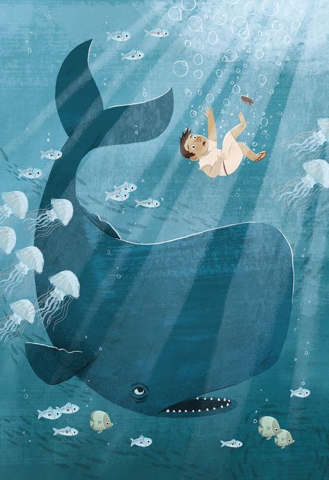 Jonah Bible Story | Illustration By Patrick Corrigan Jonah Bible Story, Jonah Bible, School Wall Art Ideas, Thought Wallpaper, Cold December, Story Illustration, Christian Illustration, Cheshire England, Jonah And The Whale