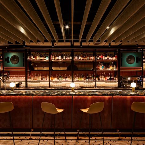 Cafe Murano, Chambre Inspo, Restaurant London, Piano Bar, Festival Hall, Cove Lighting, Timber Panelling, Major Tom, Wooden Wall Panels