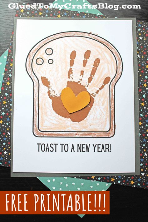 2024 Crafts For Preschool, 2024 Crafts For Toddlers, Toast To A New Year Craft, New Years Eve Arts And Crafts For Kids, New Years Eve Handprint Craft, New Year Crafts For Kids 2024, Toast To The New Year Craft, New Years Crafts For Toddlers 2024, New Year’s Crafts For Preschoolers