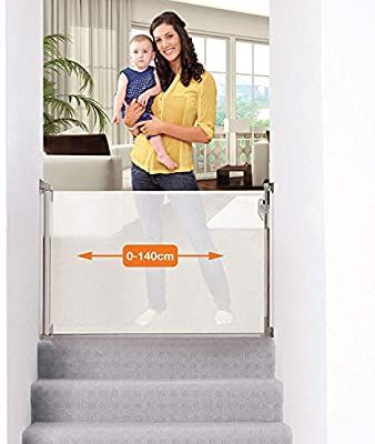 Dreambaby® Retractable Gate - White (0 to 140cm) Extra-Tall Relocatable Mesh Safety Gate, Narrow to Extra Wide Baby & Dog Pet Stair Gate for Doorways Stairways & Hallways, Indoor & Outdoor: Amazon.co.uk: Baby Retractable Gate, Stair Gate, Baby Safety Gate, Pet Stairs, Baby Gate, Baby George, Unusual Homes, Safety Gate, Home Safes