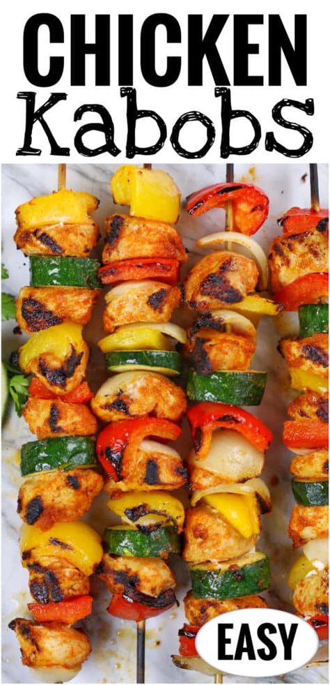 Grilled Chicken Kabobs with Vegetables | Low Carb Recipe Low Carb Chicken Skewers, Chicken And Sausage Kabobs On The Grill, Low Sodium Chicken Kabobs, Chicken Vegetable Skewers, Marinated Chicken Kabobs On The Grill, Chicken Veggie Skewers, What To Serve With Chicken Kabobs, Bbq Chicken Kabobs In The Oven, Best Chicken Kabob Marinade