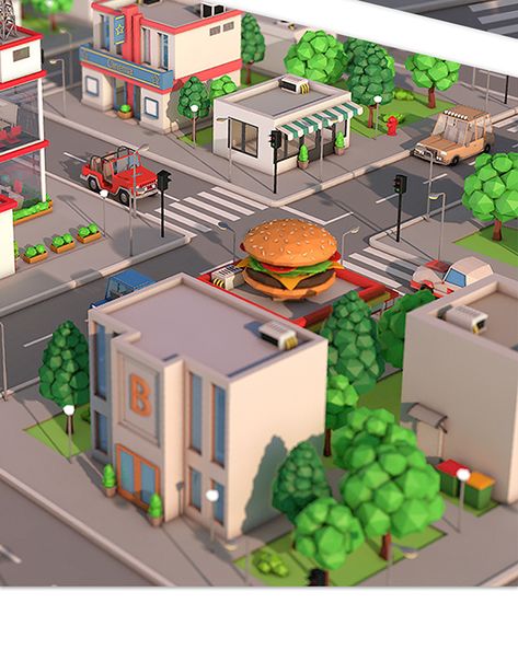 Low Poly City, Lowpoly 3d, Idle Game, Flower Games, City Games, Low Poly Games, City Cartoon, Isometric Art, Isometric Design