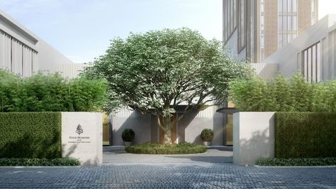 Four Seasons Hotel Bangkok at Chao Phraya River Four Seasons Bangkok, Bangkok Luxury, Entrance Signage, Chao Phraya River, Gate Entrance, Hotel Landscape, Driveway Entrance, Entrance Gates Design, House On Stilts