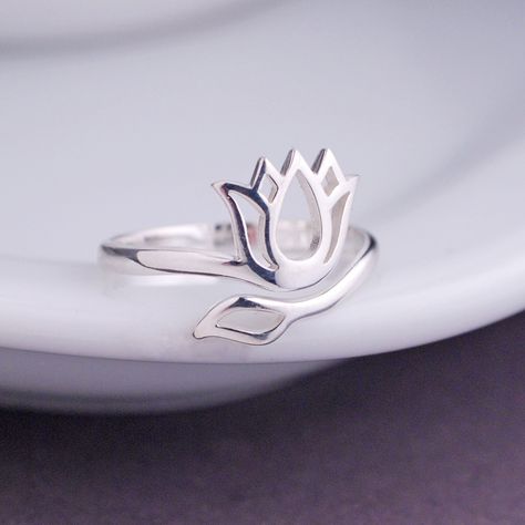 Lotus Ring - Silver – georgie designs personalized jewelry Lotus Ring, German Silver Jewelry, Rose Engagement Ring, Silver Jewelry Rings, Silver Jewelry Handmade, 925 Silver Jewelry, Rose Gold Engagement Ring, Vintage Engagement Rings, Cute Jewelry