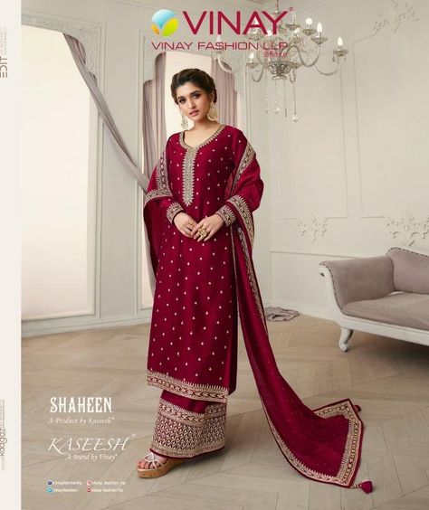 vinay fashion kaseesh shaheen silk gorgeous look salwar suit catalog https://www.jhumarlalgandhi.com/portfolio/vinay-fashion/salwar-kameez/vinay-fashion-kaseesh-shaheen-silk-gorgeous-look-salwar-suit-catalog/ Contact on +919712677711 Plazzo Suits, Designer Lehenga Choli, Salwar Kameez Designs, Georgette Fabric, Embroidery Work, Pink Silk, Wedding Wear, Embroidered Silk, Salwar Suits