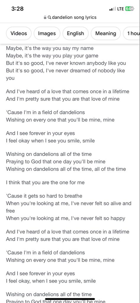 Dandelions By Ruth B, Ruth B, Dandelion Wish, Say My Name, Video Image, Once In A Lifetime, That's Love, Music Lyrics, Song Lyrics