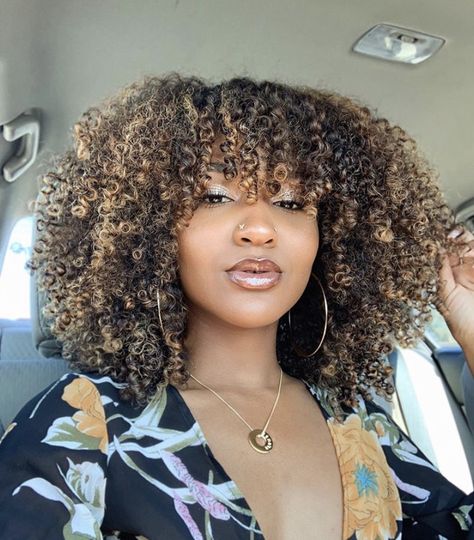 4c Highlights Natural Hair, Highlights Black Women Natural Hair, Highlights On Natural Hair Black Women, Blonde Highlights Natural Hair, 4c Hair Highlights, Afro Highlights, Natural Hair Highlights, Ombre Curly Hair, Color Rubio