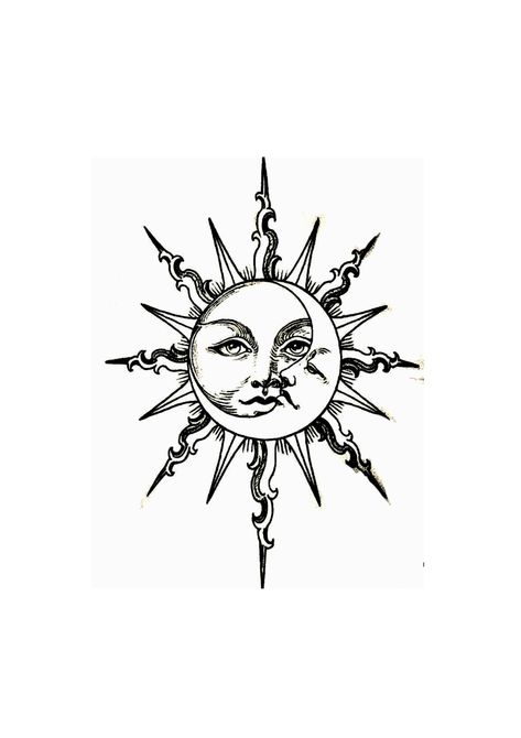 Sun And Moon Tattoo Faces, Sun Tattoo Men Shoulder, Drawings Tattoo Ideas, Moon And Sun Painting, Poster Elements, Cousin Tattoos, Sun Tattoo Designs, Sun And Moon Drawings, Texture Drawing