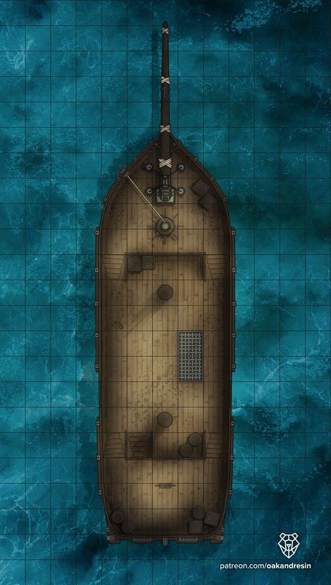 Map Monsters, Medieval Ship, D&d Online, Dungeon Master's Guide, Ship Boat, Adventure Map, Water Sea, Dungeon Maps, D D Maps